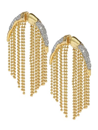 Alexis Bittar Women's Solanales 14K-Gold-Plated, Rhodium-Plated & Crystal Fringe Earrings