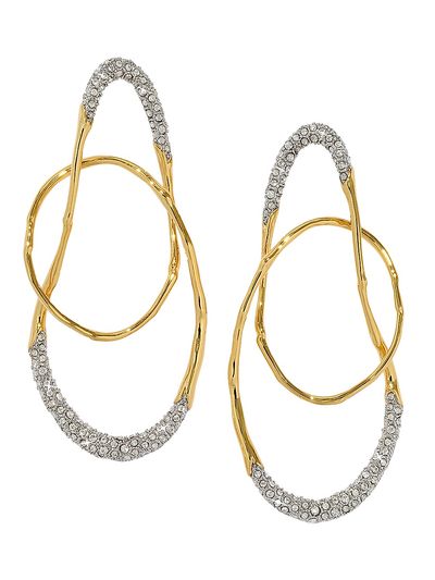 Alexis Bittar Women's Solanales 14K-Gold-Plated, Rhodium-Plated & Crystal Twist Drop Earrings