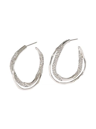 Alexis Bittar Women's Solanales Twist 14K-Gold-Plated, Rhodium-Plated & Glass Crystal Hoop Earrings