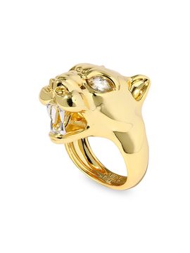 Alexis Bittar Women's Two-Tone & Glass Crystal Panther Head Ring