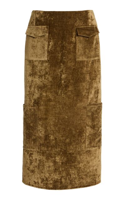 Alfie Alfie Valleta Velour Midi Skirt