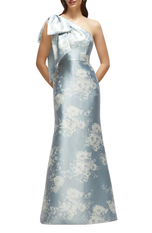 Alfred Sung Alfred Sung Bow Shoulder Satin Twill Mermaid Gown