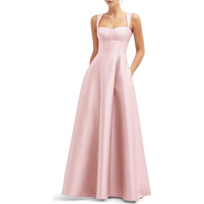 Alfred Sung Alfred Sung Bustier Tie Back Gown