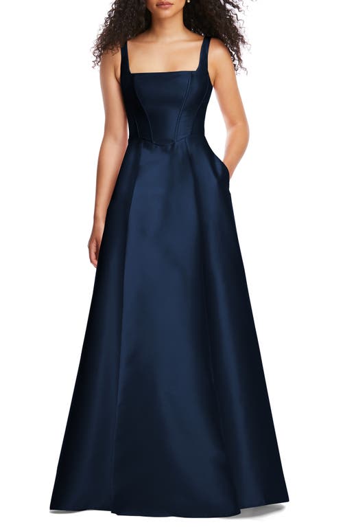 Alfred Sung Alfred Sung Corset Satin Gown