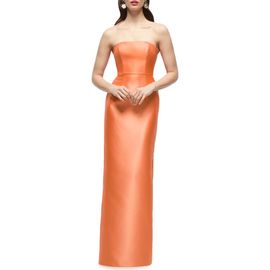 Alfred Sung Alfred Sung Jacqueline Strapless Satin Twill Column Gown
