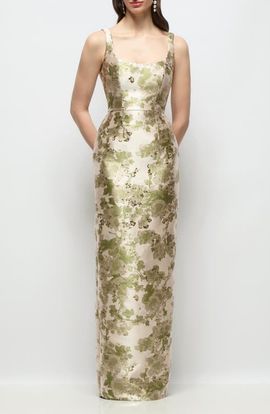 Alfred Sung Alfred Sung Julian Abstract Floral Jacquard Gown