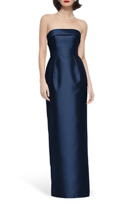 Alfred Sung Alfred Sung Maye Strapless Satin Column Gown