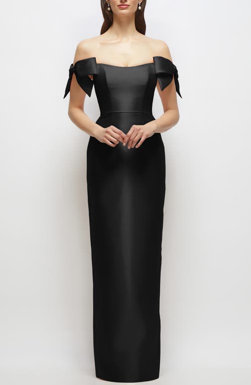 Alfred Sung Alfred Sung Off the Shoulder Satin Column Gown