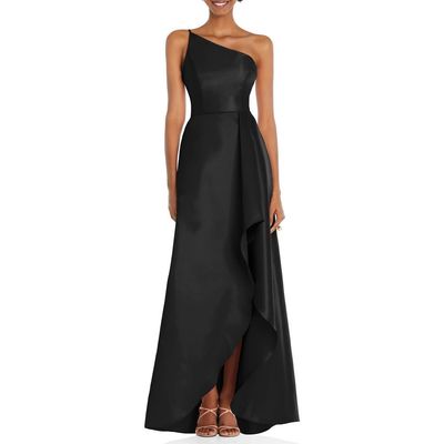 Alfred Sung Alfred Sung One-Shoulder Satin Gown