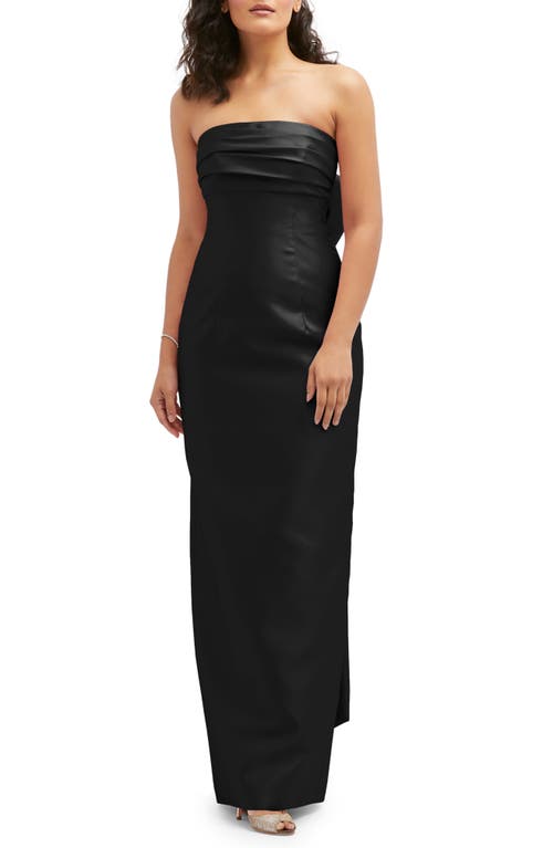 Alfred Sung Alfred Sung Strapless Bow Back Satin Column Gown