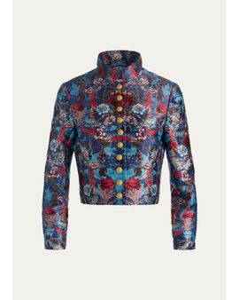 ALICE + OLIVIA Alana Floral Brocade Cropped Jacket