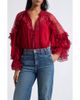 ALICE + OLIVIA ALICE + OLIVIA Aleena Lace & Ruffle Top - 1