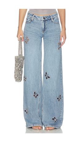 Alice + Olivia Alice + Olivia Amazing Embellished Cutout Jean