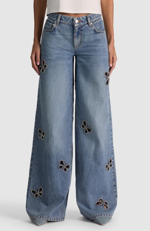 Alice + Olivia Alice + Olivia Amazing Embellished Wide Leg Jeans