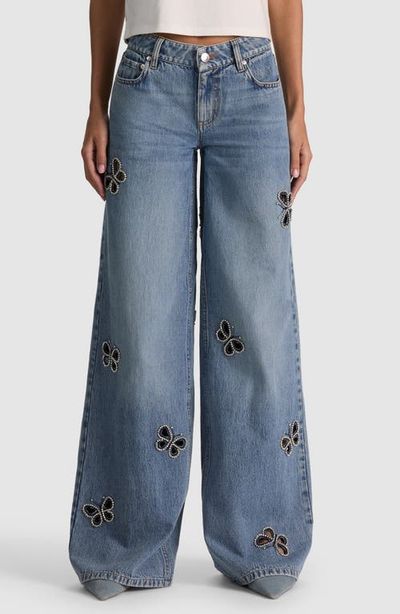 Alice + Olivia Alice + Olivia Amazing Embellished Wide Leg Jeans