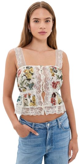 ALICE + OLIVIA ALICE + OLIVIA Annabeth Square Neck Top Desert Springs Vanilla