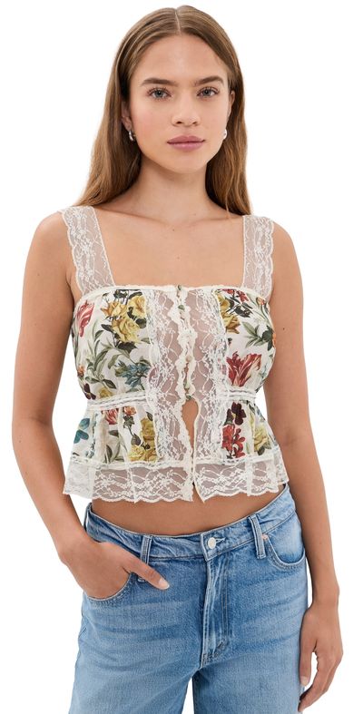 ALICE + OLIVIA ALICE + OLIVIA Annabeth Square Neck Top Desert Springs Vanilla
