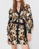 ALICE + OLIVIA ALICE + OLIVIA Antonette Tiered Mini Shirtdress Noir Elegance Off White - 2