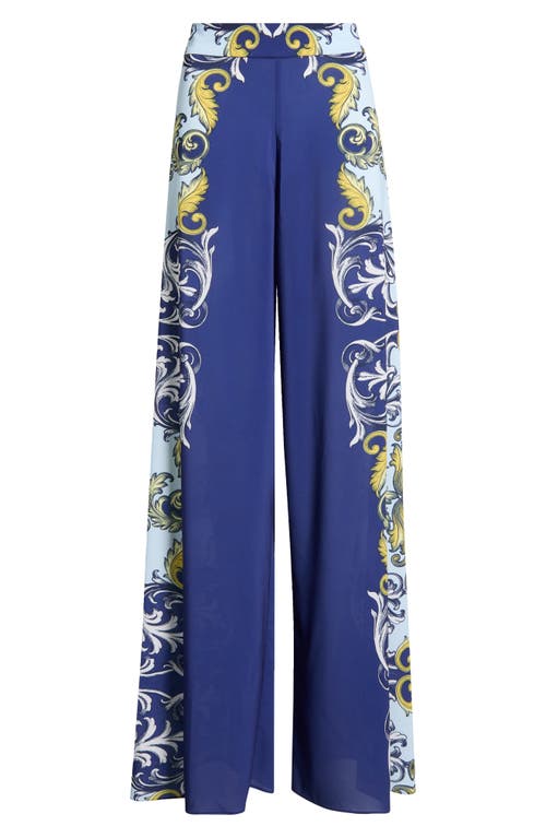 Alice + Olivia Alice + Olivia Athena Scarf Print Wide Leg Pants