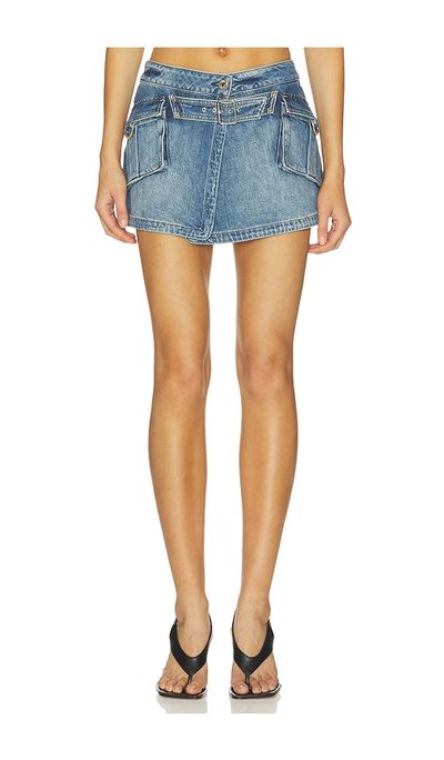 Alice + Olivia Alice + Olivia Brandy Denim Cargo Mini Skirt