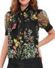 ALICE + OLIVIA ALICE + OLIVIA Brentley Tie Blouse DESERT SPRIGS BLACK - 1