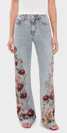 ALICE + OLIVIA ALICE + OLIVIA Chic Floral Jeans Rockstar Blue/Floral Radiance
