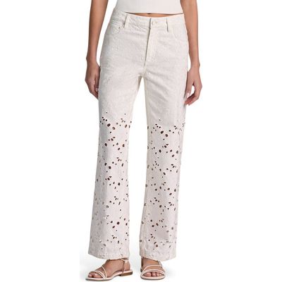 ALICE + OLIVIA ALICE + OLIVIA Chic High Waist Embroidered Eyelet Jeans