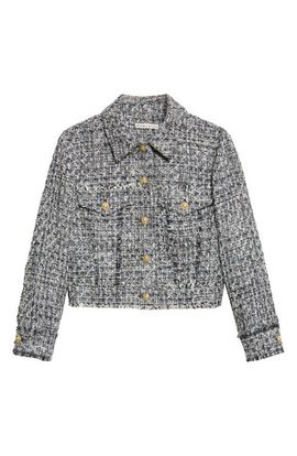 ALICE + OLIVIA ALICE + OLIVIA Chloe Cropped Boxy Tweed Jacket