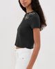 ALICE + OLIVIA ALICE + OLIVIA Cindy Embellished Cropped Tee with Cutouts Black/Silver Crystal - 4