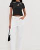 ALICE + OLIVIA ALICE + OLIVIA Cindy Embellished Cropped Tee with Cutouts Black/Silver Crystal - 5