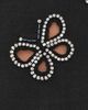 ALICE + OLIVIA ALICE + OLIVIA Cindy Embellished Cropped Tee with Cutouts Black/Silver Crystal - 6