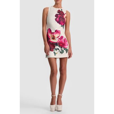 Alice + Olivia Alice + Olivia Clyde Placed Floral Tweed Minidress