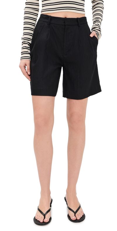 Alice + Olivia Conry Relaxed Long Pleated Bermuda Shorts