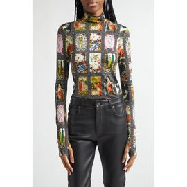 Alice + Olivia Alice + Olivia Delaina Enchanted Tarot Mock Neck Jersey Top 