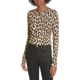 ALICE + OLIVIA ALICE + OLIVIA Delaina Leopard Print Crop Top