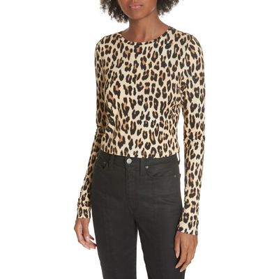 ALICE + OLIVIA ALICE + OLIVIA Delaina Leopard Print Crop Top