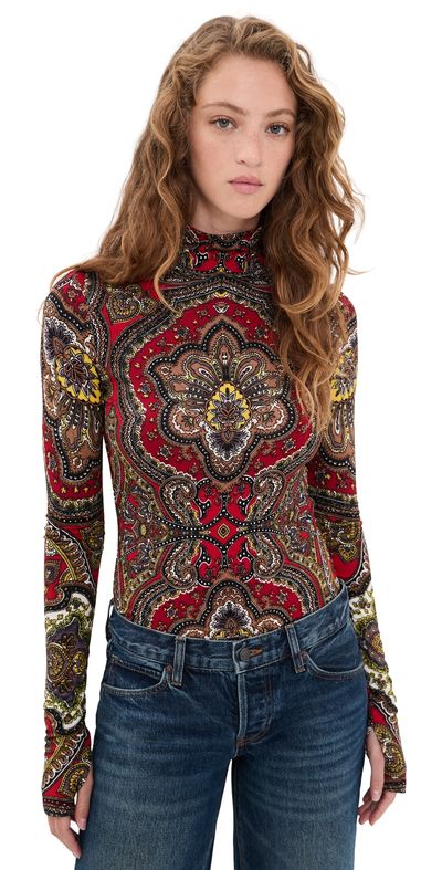 ALICE + OLIVIA ALICE + OLIVIA Delaina Top bon voyage hibiscus multi