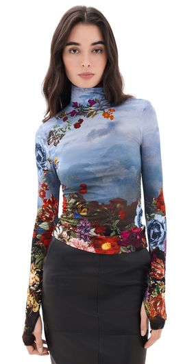 ALICE + OLIVIA ALICE + OLIVIA Delaina Turtleneck Top Alpine Dawn