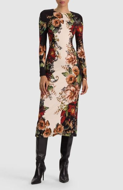 ALICE + OLIVIA ALICE + OLIVIA Delora Floral Midi Dress