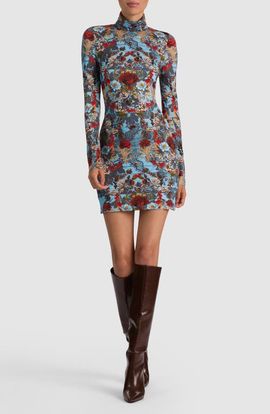 ALICE + OLIVIA ALICE + OLIVIA Delora Mock Neck Minidress