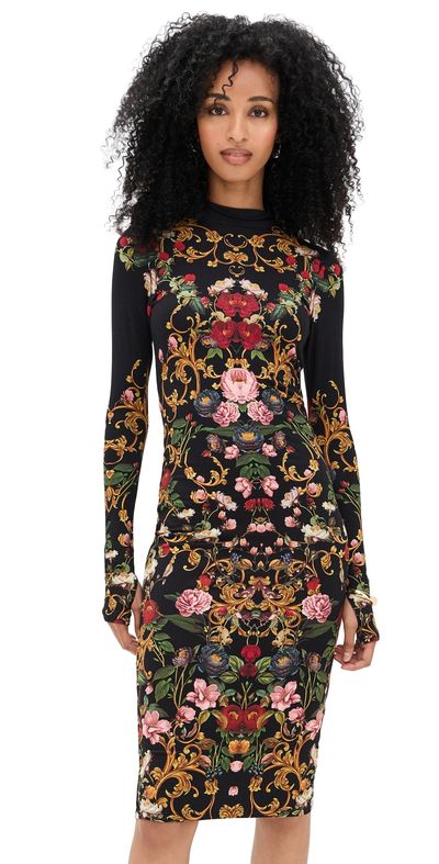 delora midi dress DELORA CREW NECK MIDI DRESS in LE PARISIEN BLACK