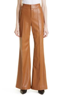 Alice + Olivia Alice + Olivia Dylan High Waist Faux Leather Wide Leg Pants