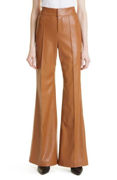 Alice + Olivia Alice + Olivia Dylan High Waist Faux Leather Wide Leg Pants