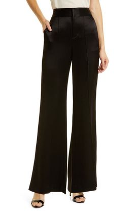 Alice + Olivia Alice + Olivia Dylan Wide Leg Satin Trousers