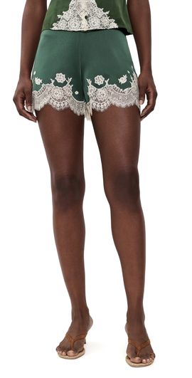 ALICE + OLIVIA ALICE + OLIVIA Elissa Lace Shorts Dark Fern