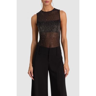 ALICE + OLIVIA ALICE + OLIVIA Embellished Bandeau Mesh Bodysuit