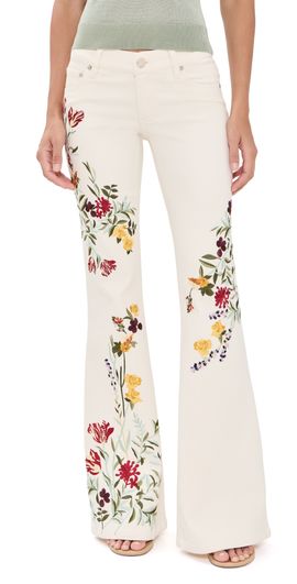ALICE + OLIVIA ALICE + OLIVIA Emryn Embroidered Jeans Vanilla Multi