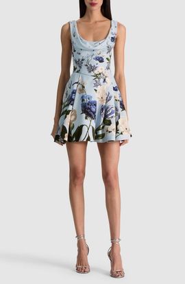Alice + Olivia Alice + Olivia Estrella Draped Flare Dress