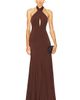 Alice + Olivia Alice + Olivia Evelina Halter Maxi Dress - 1