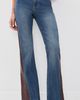 ALICE + OLIVIA ALICE + OLIVIA Faux Leather Godet Flare Jeans Georgetta Vintage Blue/Dk Choc - 2